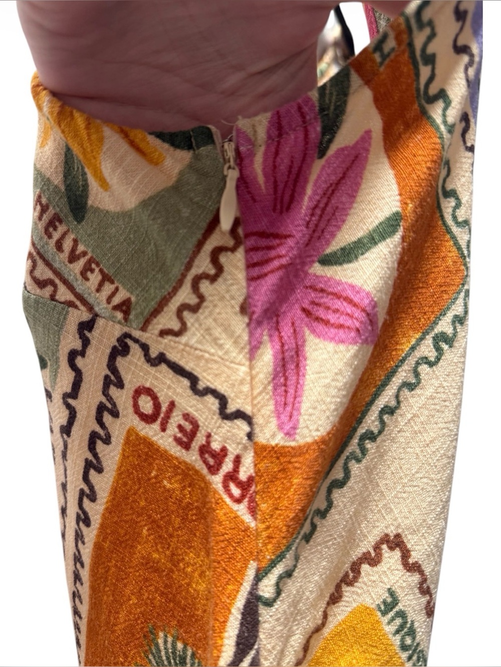 Anthropologie Paper Heart Postage Stamp Linen Blend Open Back Maxi Dress XL - Picture 4 of 7